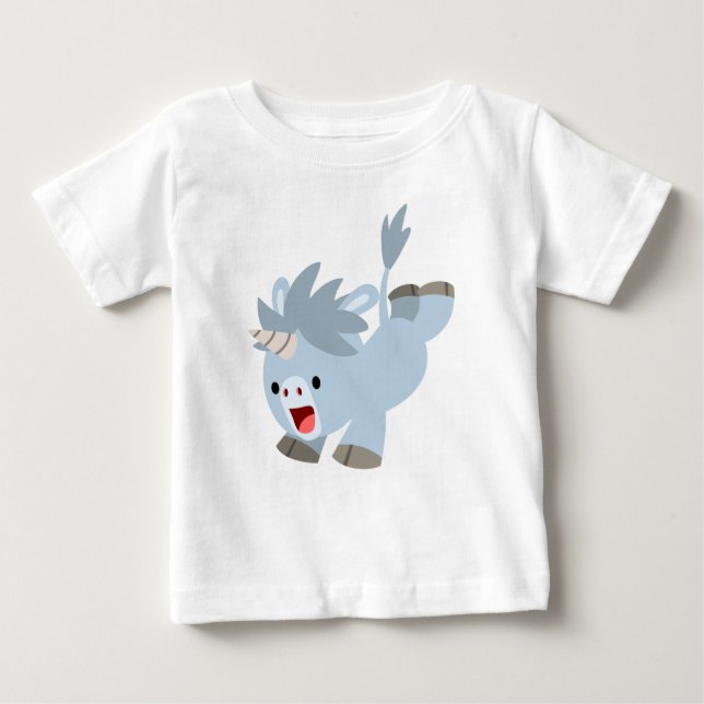 Camiseta Para Bebê Cartoon Mischievous Baby Unicorn Baby T Shirt (Frente)