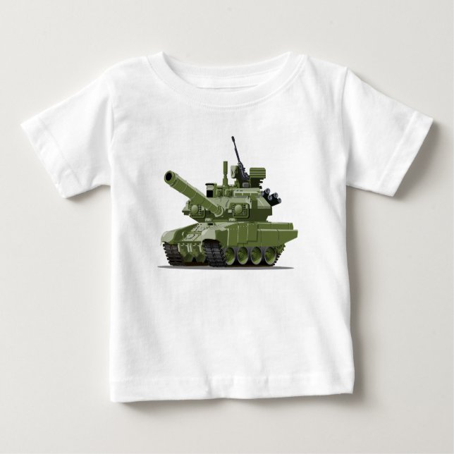 Camiseta Para Bebê Cartoon modern armored tank (Frente)