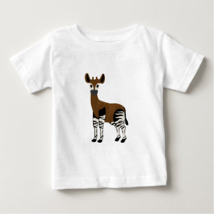 Camiseta Para Bebê Cartoon Okapi, Animais Majestosos Okapi, Amantes O