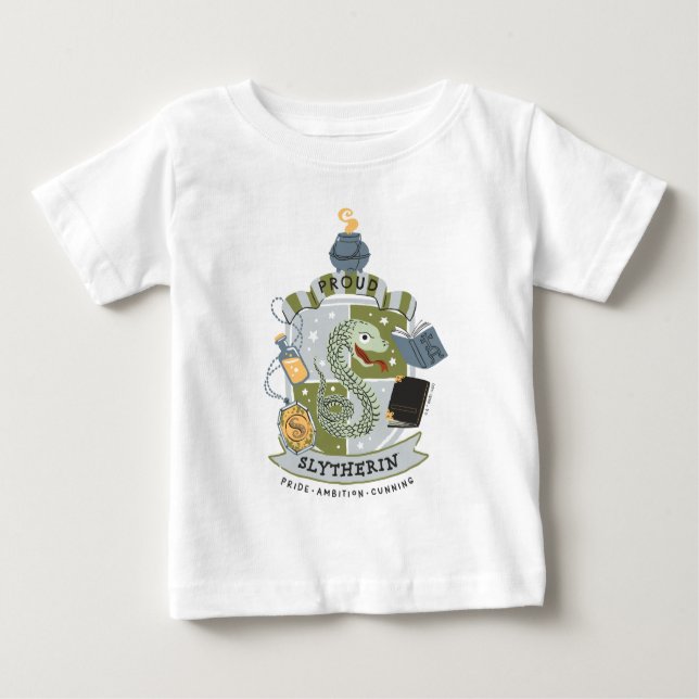 Camiseta Para Bebê Cartoon Orud Slytherin Crest (Frente)