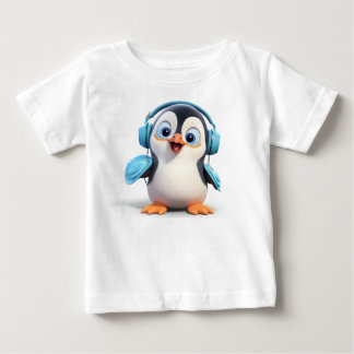 Camiseta Para Bebê Cartoon Penguin Toddler Fine Jersey T-shirt
