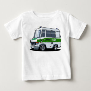Camiseta Para Bebê Cartoon Police Van