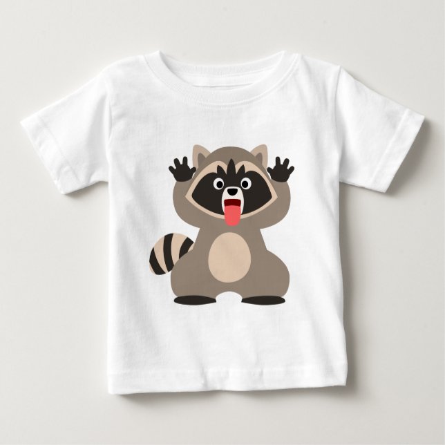 Camiseta Para Bebê Cartoon Raccoon Baby T-Sh (Frente)