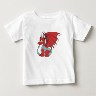 Camiseta Para Bebê Cartoon Red Dragon