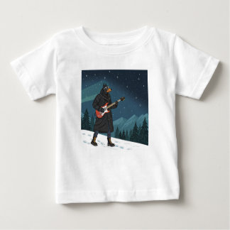 Camiseta Para Bebê Cartoon Rocker Dog Under the Stars