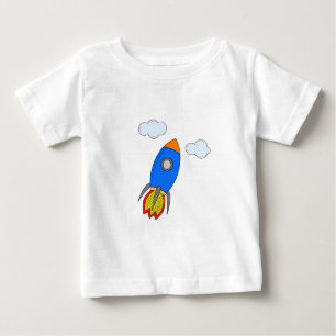 Camiseta Para Bebê Cartoon Rocket