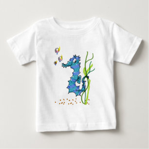 Camiseta Para Bebê Cartoon Seacavalo Cute