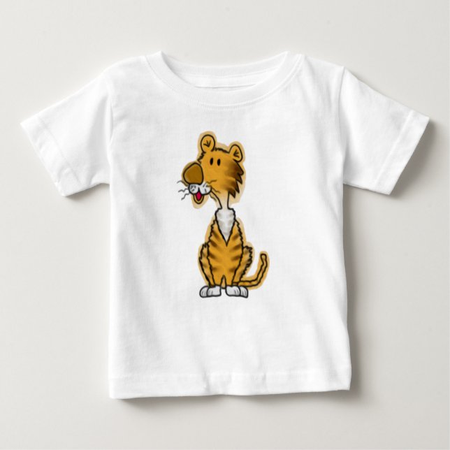 Camiseta Para Bebê Cartoon Tiger (Frente)
