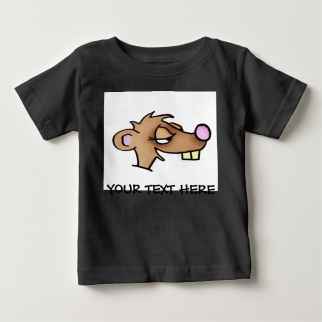 Camiseta Para Bebê Cartoon Weasel (Frente)