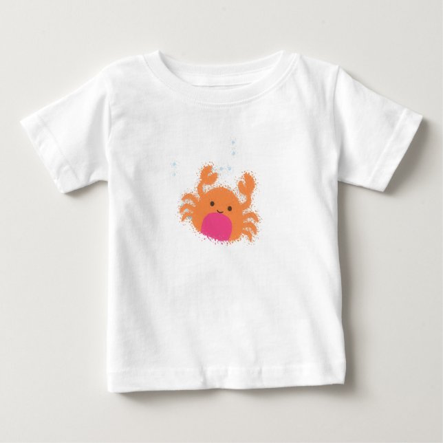 Camiseta Para Bebê Cartum Laranja (Frente)