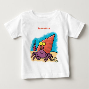 Camiseta Para Bebê Cartum roxo engraçado e engraçado