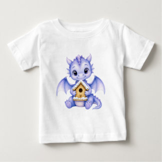 Camiseta Para Bebê Casa de Biscoito de Gengibre do Dragão Bebê Fofo 