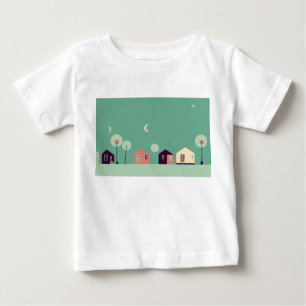 Camiseta Para Bebê Casa, Doodle, Edifício