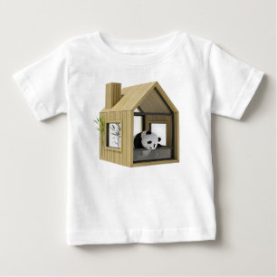 Camiseta Para Bebê Casa Pequena Moderna de Bambu e Vidro