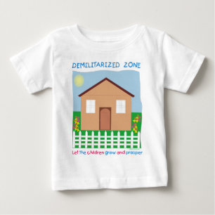 Camiseta Para Bebê Casa segura Zona desmilitarizada salvar as criança