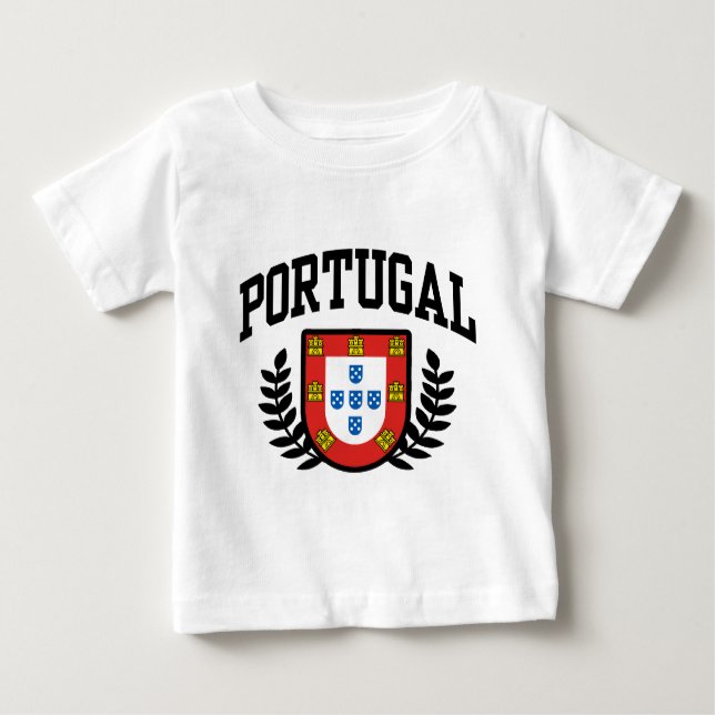 Camiseta Para Bebê Casaco de Armas de Portugal (Frente)