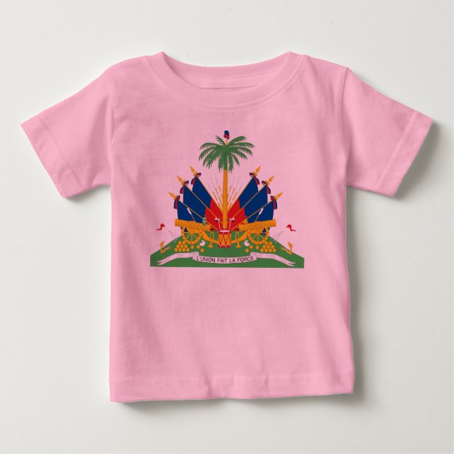 Camiseta Para Bebê Casaco de armas do Haiti (Frente)
