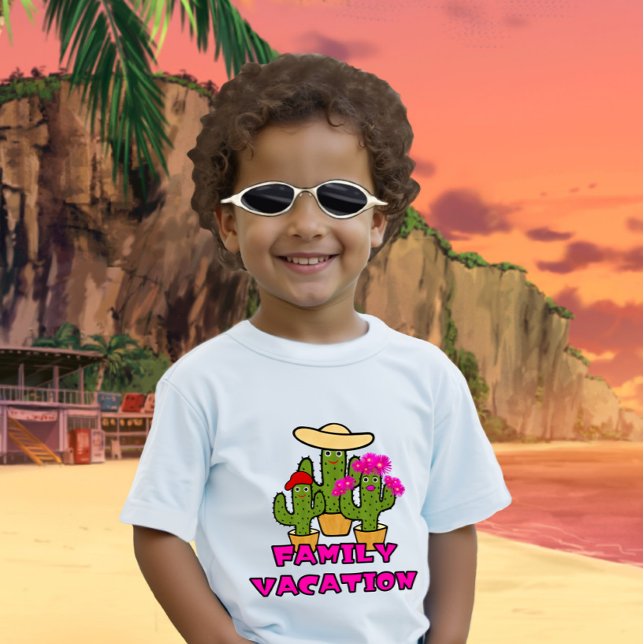 Camiseta Para Bebê Casaco de bebê da família dos cactos verdes (Criador carregado)