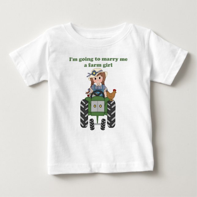 Camiseta Para Bebê Casado Me Fazenda Girl (Frente)