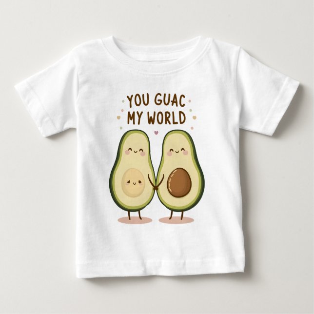 Camiseta Para Bebê Casal Cute Avocado (Frente)