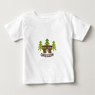 Camiseta Para Bebê Casal de castor bonito - Oregon