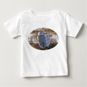 Camiseta Para Bebê Casal nevado da coruja