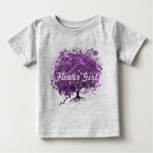 Camiseta Para Bebê Casamento da árvore da folha de Purple Heart da