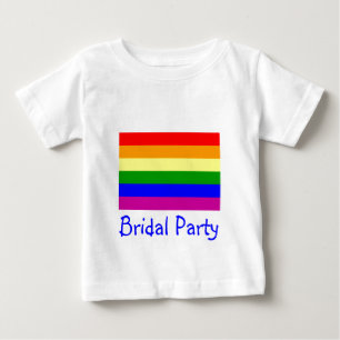 Camiseta Para Bebê Casamento de Bridal/Gay Rainbow