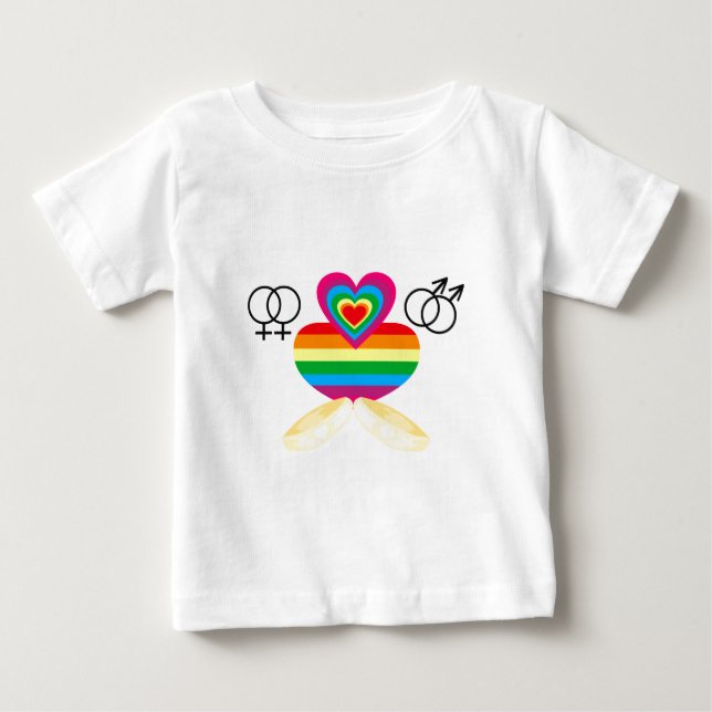 Camiseta Para Bebê casamento gay (Frente)