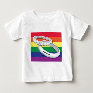 Camiseta Para Bebê Casamento Lésbico gay