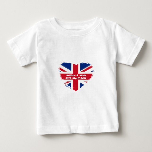 Camiseta Para Bebê Casamento Real - Kate & William (Frente)