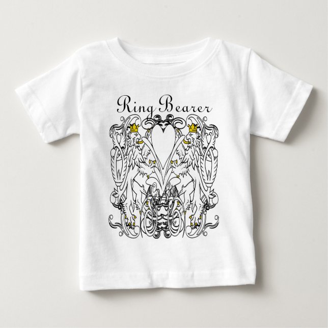 Camiseta Para Bebê Casamento Renascentista Lion Rampant (Frente)
