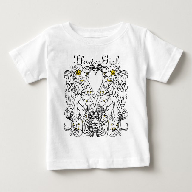 Camiseta Para Bebê Casamento Renascentista Lion Rampant (Frente)