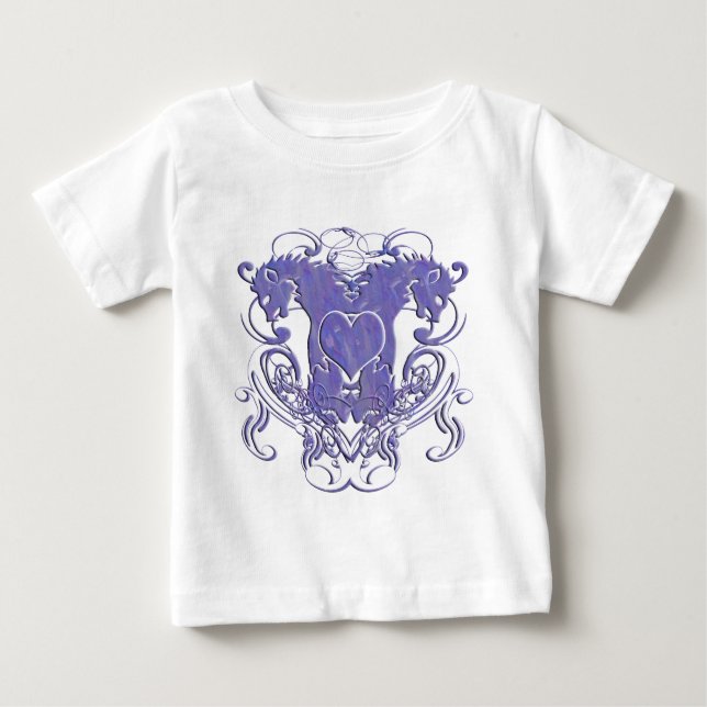 Camiseta Para Bebê Casamento Renascentista Lion Rampant (Frente)