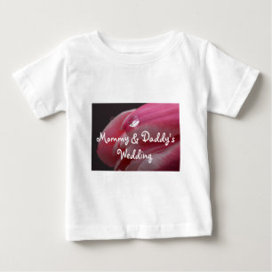 Camiseta Para Bebê Casamento Rosa Rosa Raindrop
