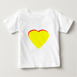 Camiseta Para Bebê Casamento Vermelho Amarelo do Coração Convite ao M