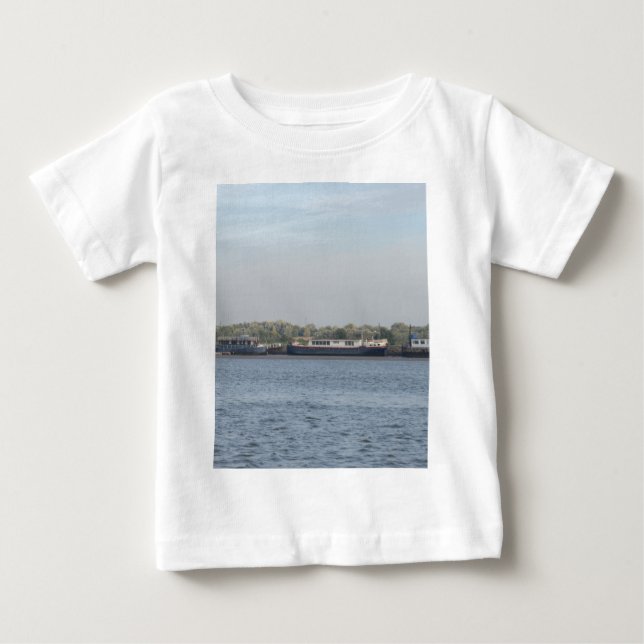 Camiseta Para Bebê Casas flutuantes (Frente)