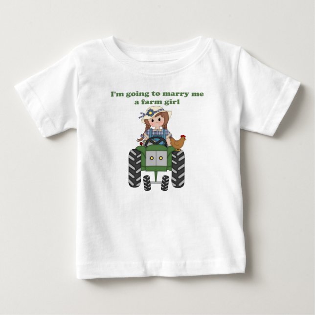 Camiseta Para Bebê Case Me Uma Moça do Campo (Frente)