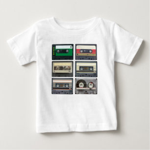 Camiseta Para Bebê Cassetes de banda magnética