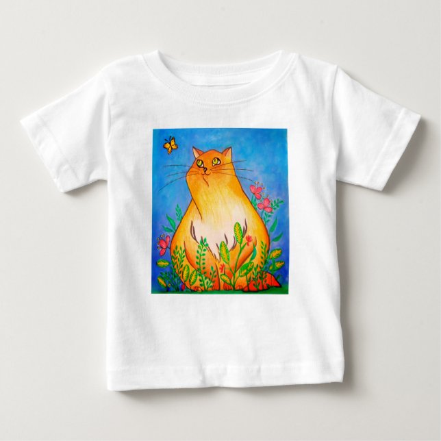Camiseta Para Bebê Castanho-de-laranja na Natureza (Frente)