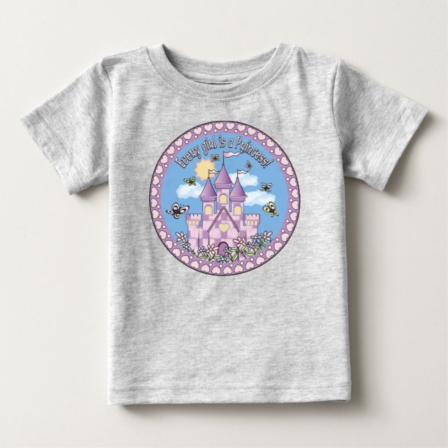Camiseta Para Bebê Castelo de Princesa (Frente)
