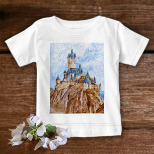 Camiseta Para Bebê Castelo no rio Reno