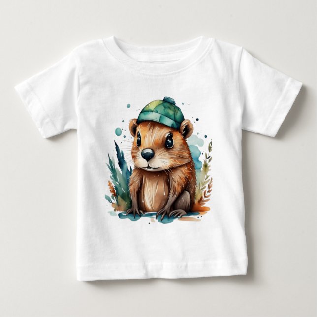 Camiseta Para Bebê Castor (Frente)