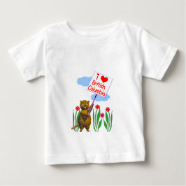 Camiseta Para Bebê Castor Canadense ama Colúmbia Britânica