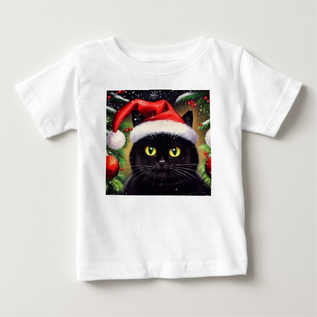 Camiseta Para Bebê Cat. 6 de Natal (Frente)