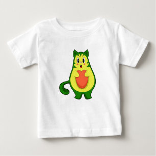 Camiseta Para Bebê Cat Avocado
