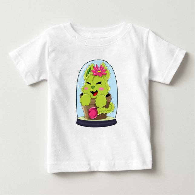 Camiseta Para Bebê Cat Cactus (Frente)