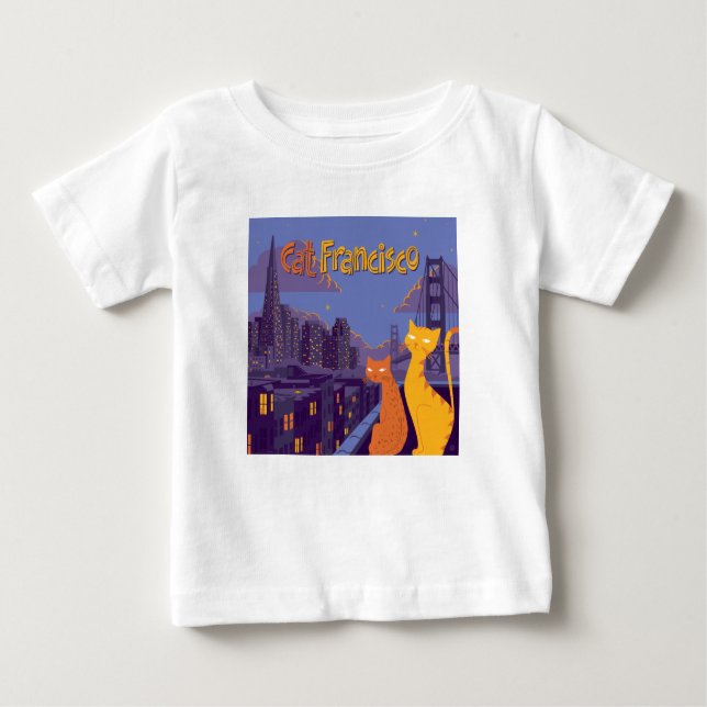 Camiseta Para Bebê Cat Francisco (Frente)