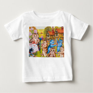 Camiseta Para Bebê Cat Garden Party