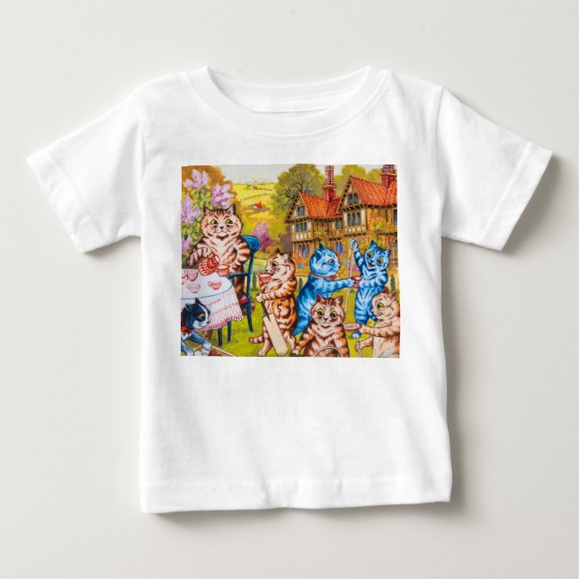 Camiseta Para Bebê Cat Garden Party (Frente)